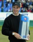 Trevor Immelman with the 2004 Deutsche Bank-SAP Open TPC of Europe trophy