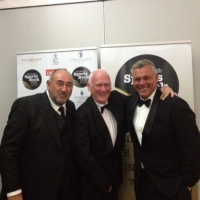 Chubby Chandler, Martin Hardy and Darren Clarke at the 2013 British Sports Book Awards